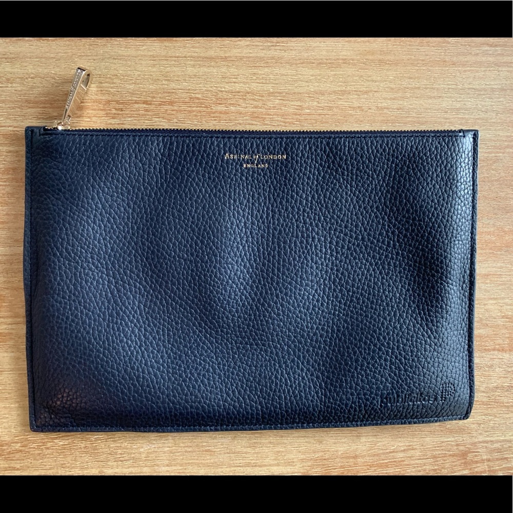 Blue Leather Clutch by Aspinal of London